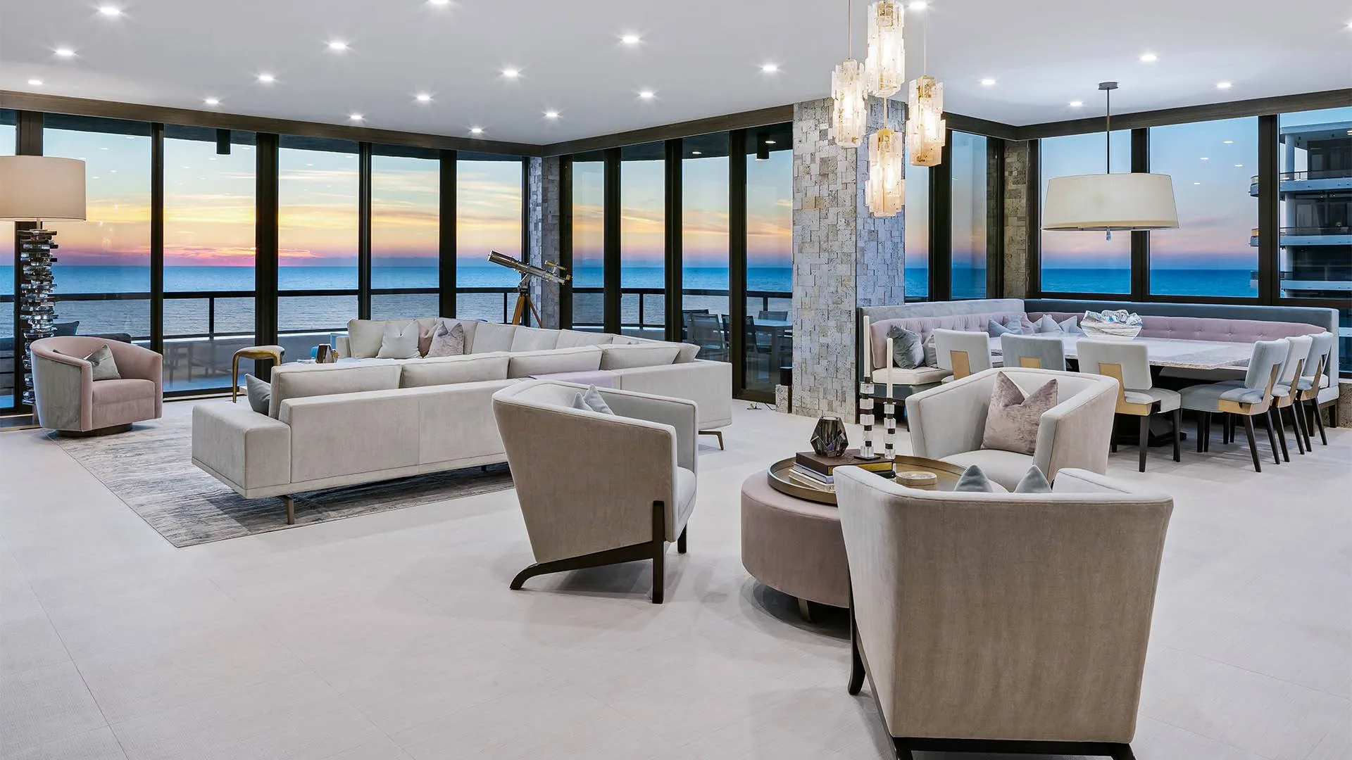 Modern Florida condo with beautiful windows