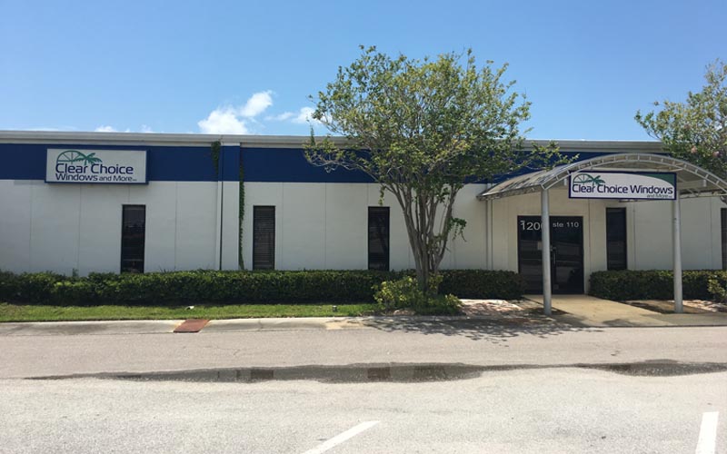 Clear Choice Windows and More Storefront supplying hurricane resistant windows and doors